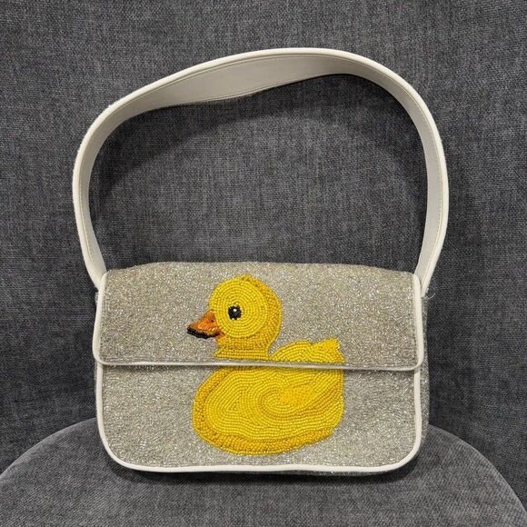 STAUD Handbags - STAUD Tommy Beaded Floral Shoulder Bag Ducks Not in a Row